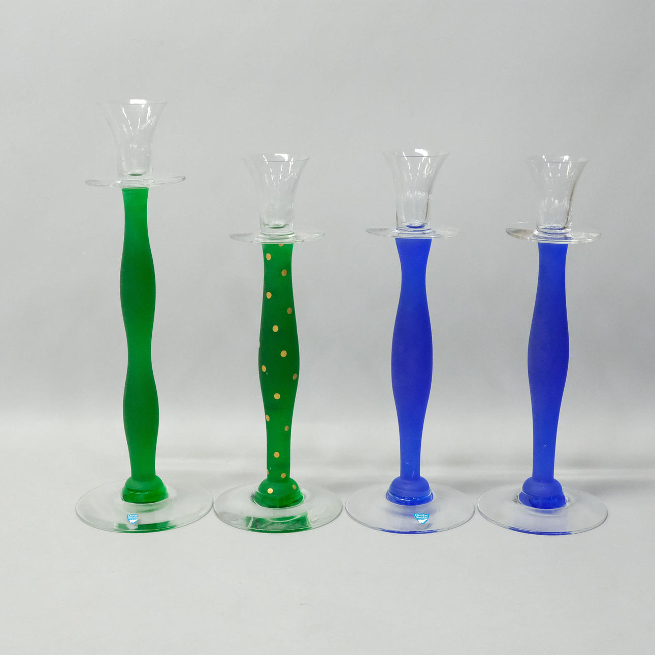 ANNE NILSSON. TORREFORS, VIER KERZENSTÄNDER CELESTE.