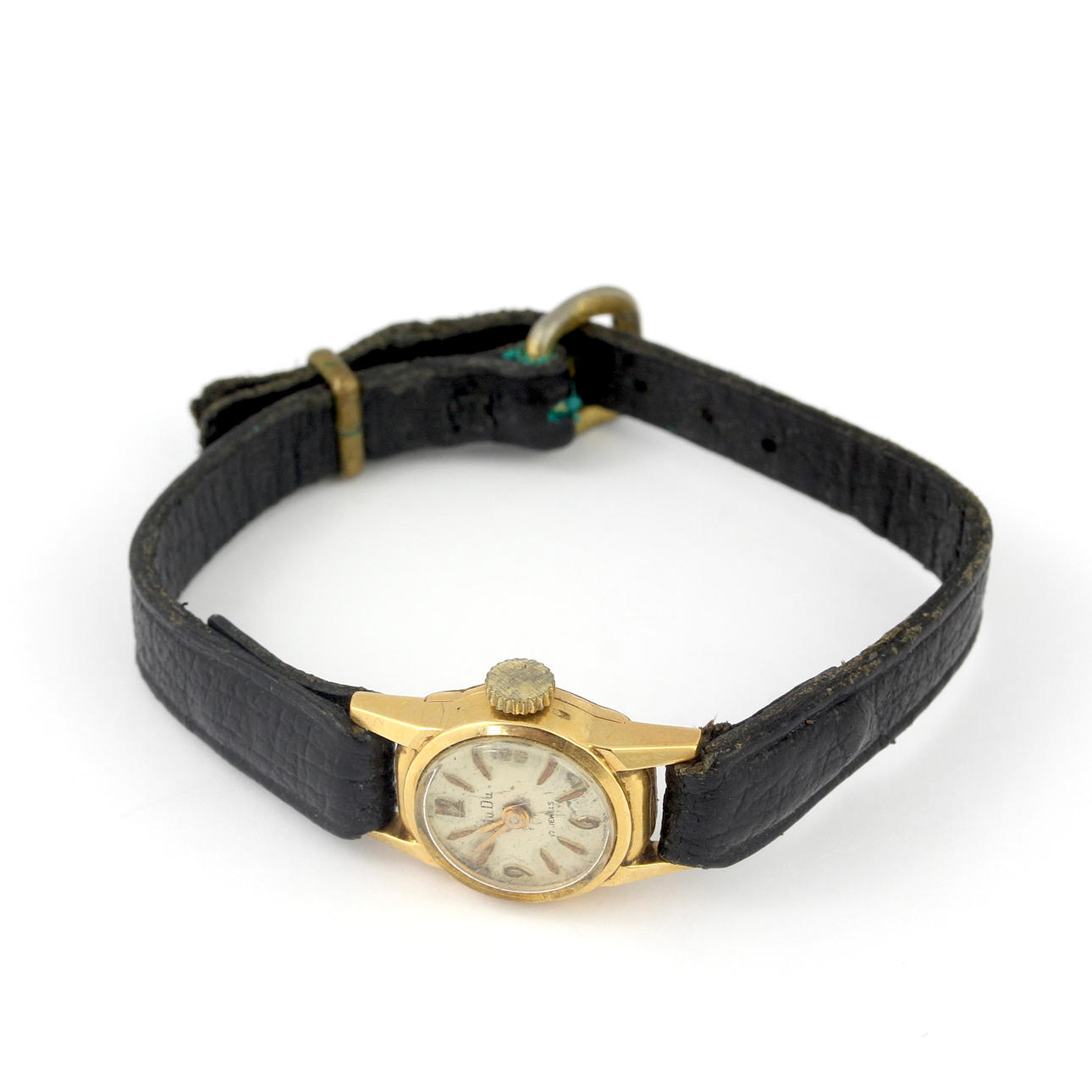 18CT GOLD MU DU WRISTWATCH.