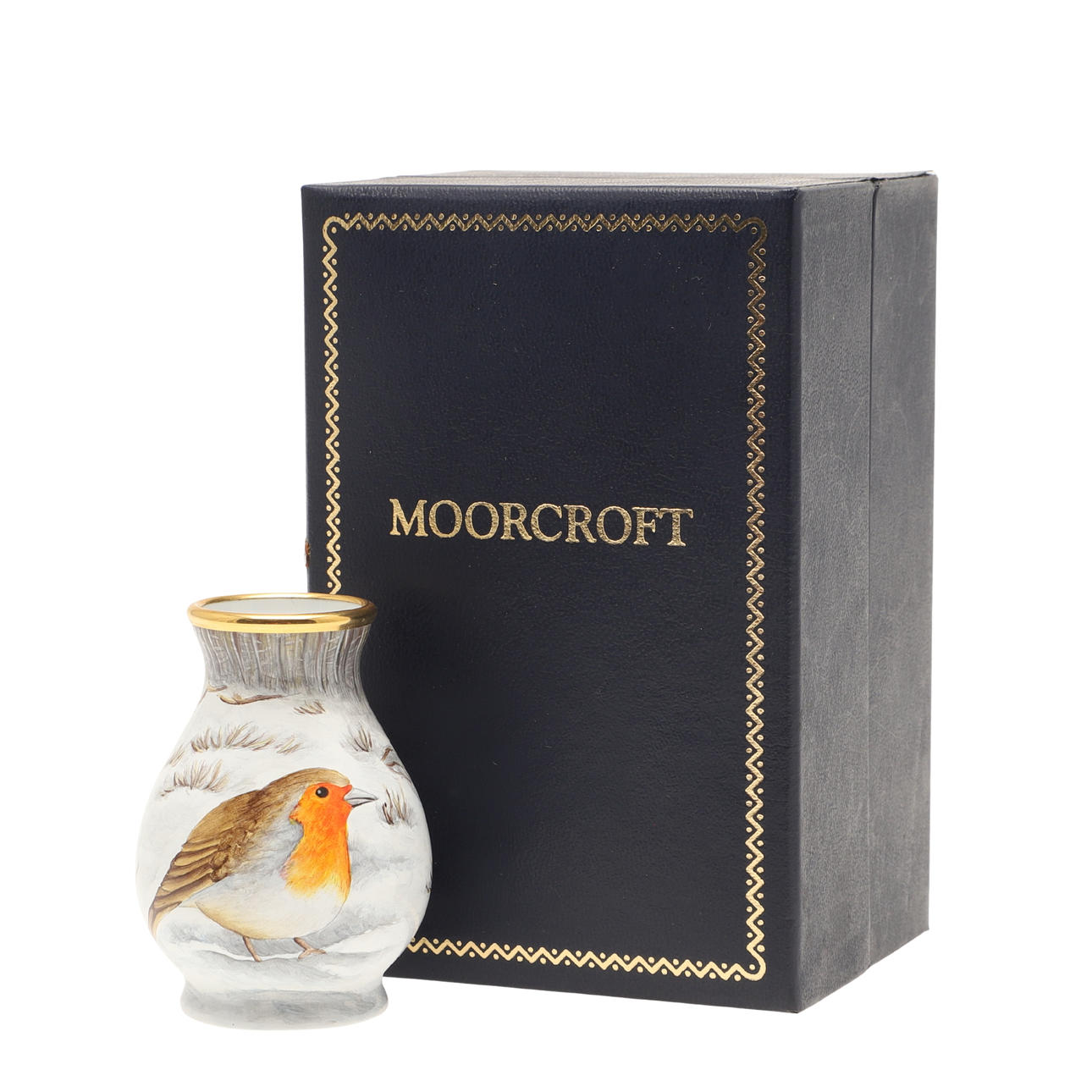 MOORCROFT ENAMEL VASE - BOXED.