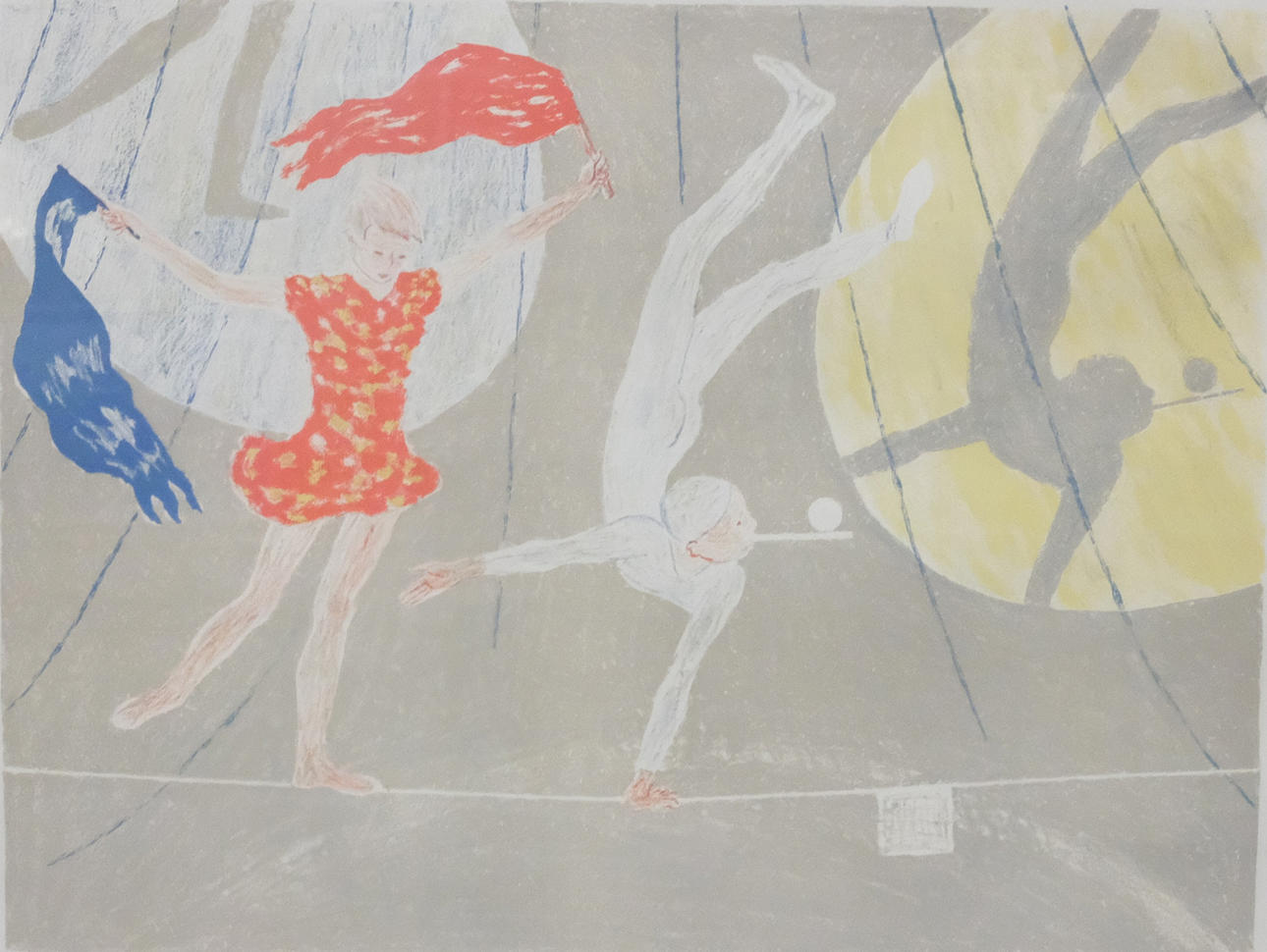 TOR HÖRLIN. LITHOGRAPHY, CIRCUS ACROBATS.