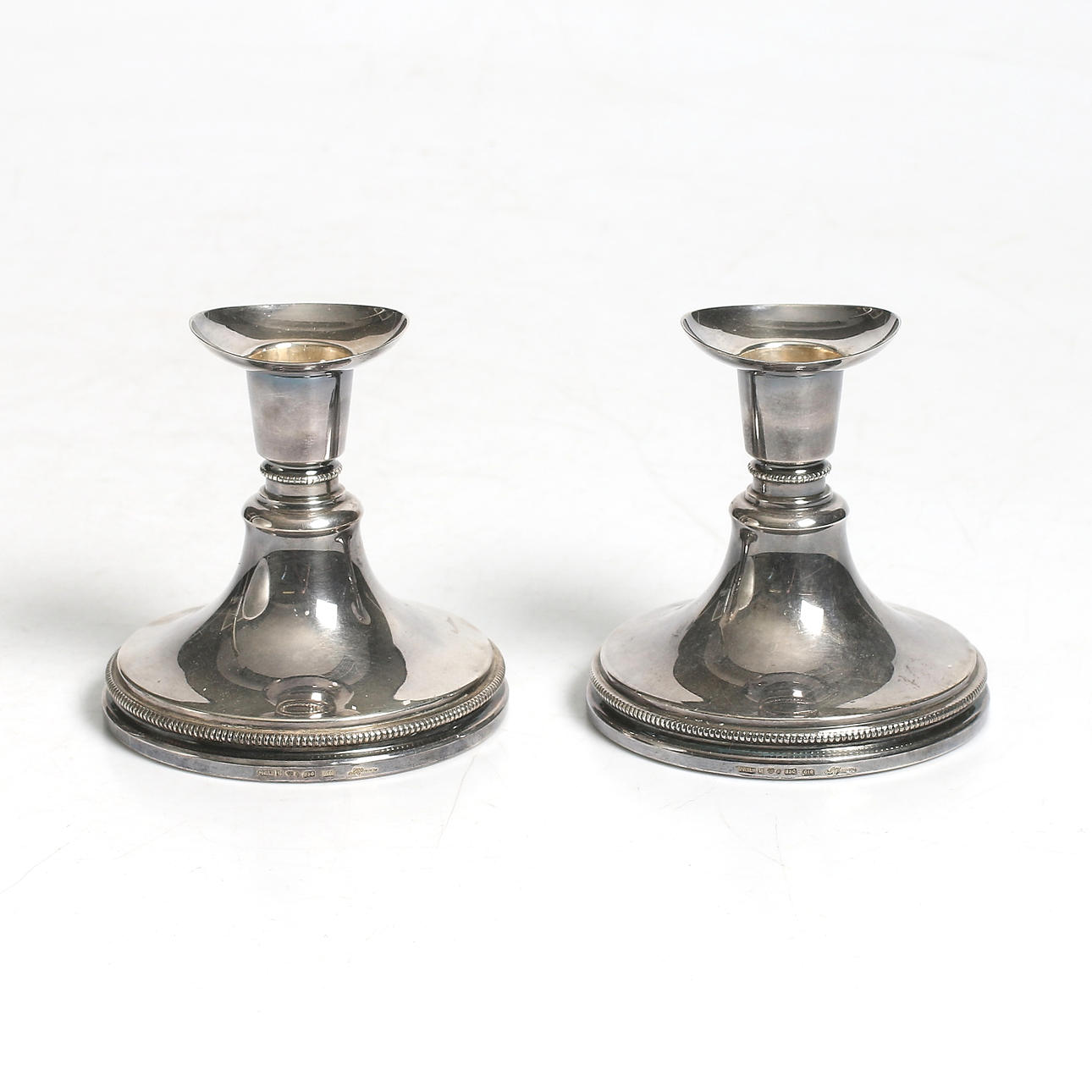 LJUSSTAKAR, ett par, silver, Eric Löfman, MGAB, Uppsala, signerade, 1981.