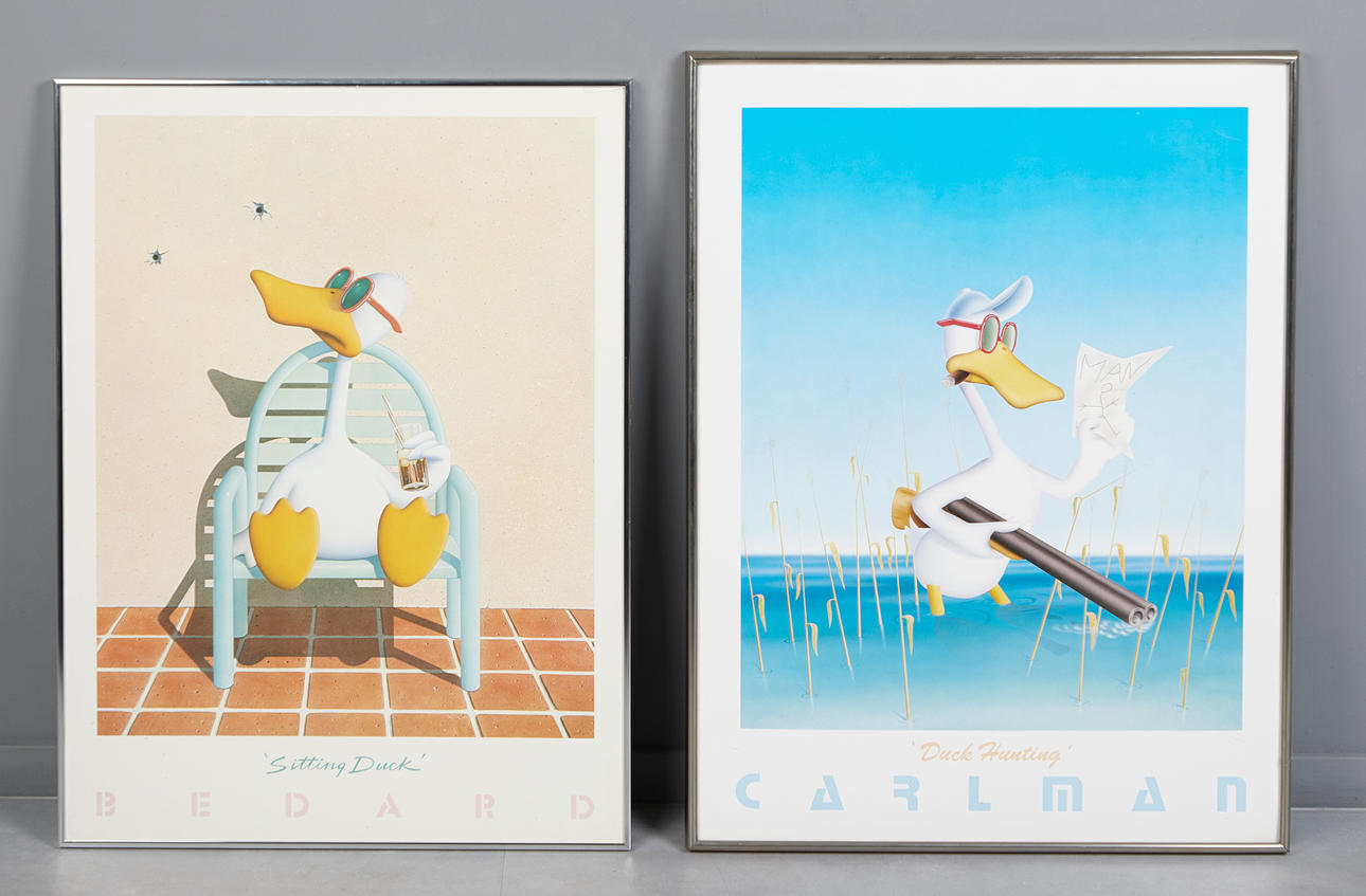 MICHAEL BEDARD (1949). 'Sitting Duck' and 'Hunting Duck', two