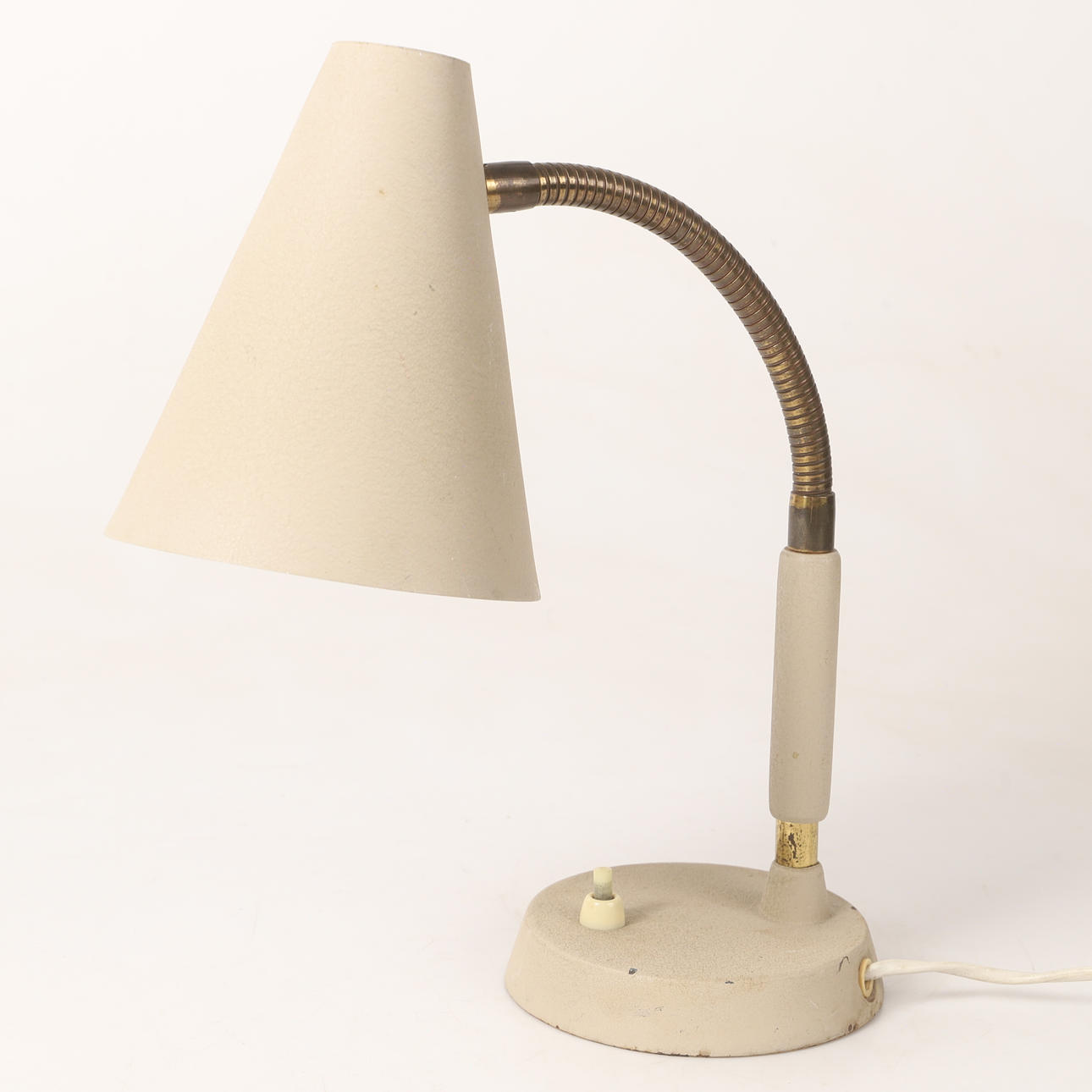 A desk lamp, metal, 1950s.