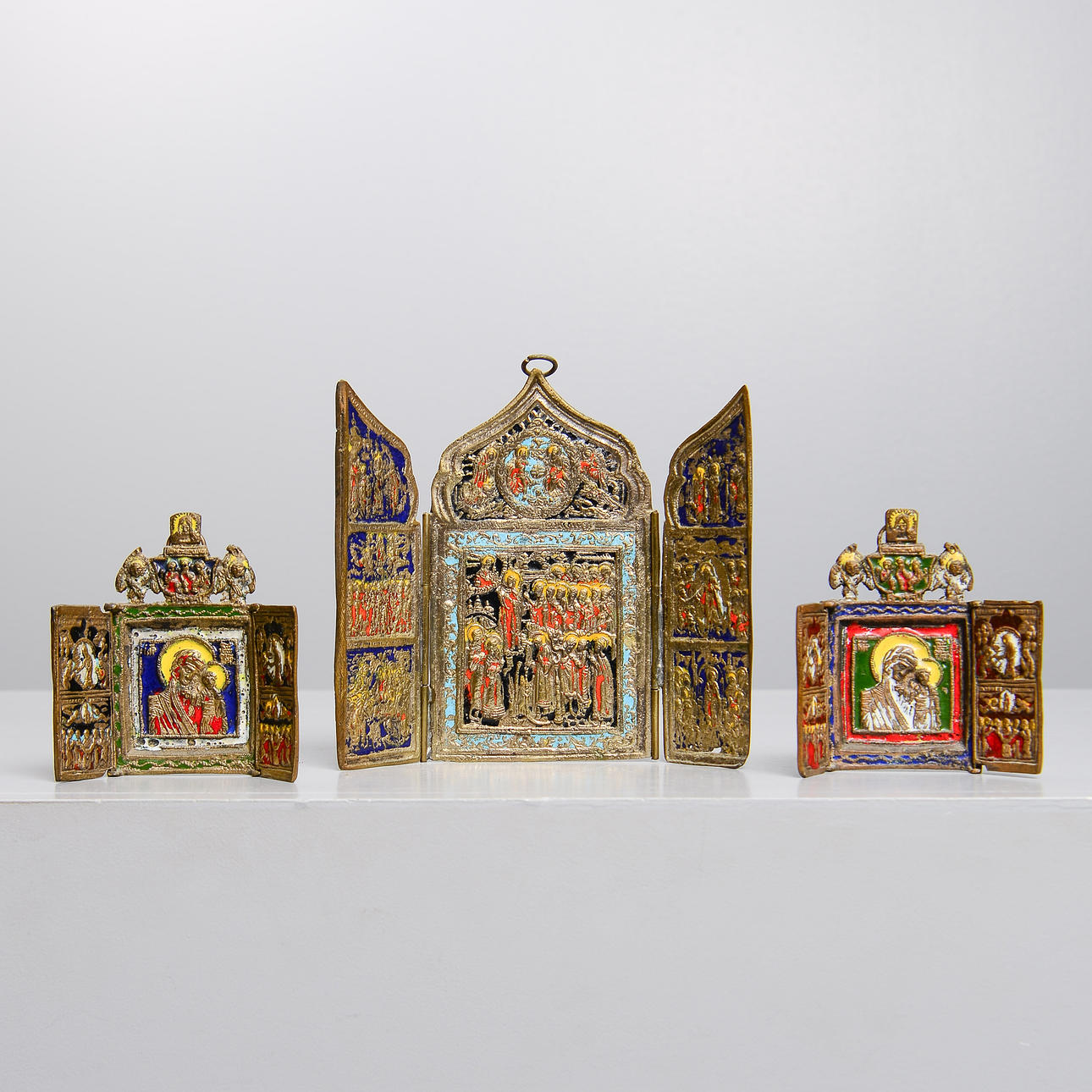 Three Russian triptychs, 19th century.
