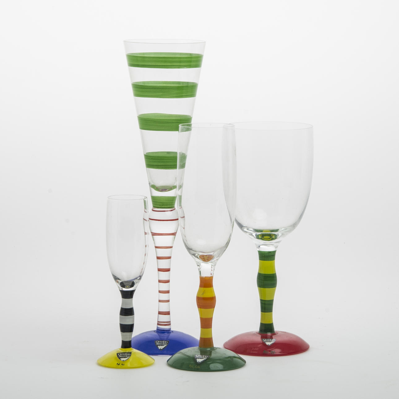 GLAS, 4 stycken, Anne Nilsson, Orrefors, bl.a. Clown.