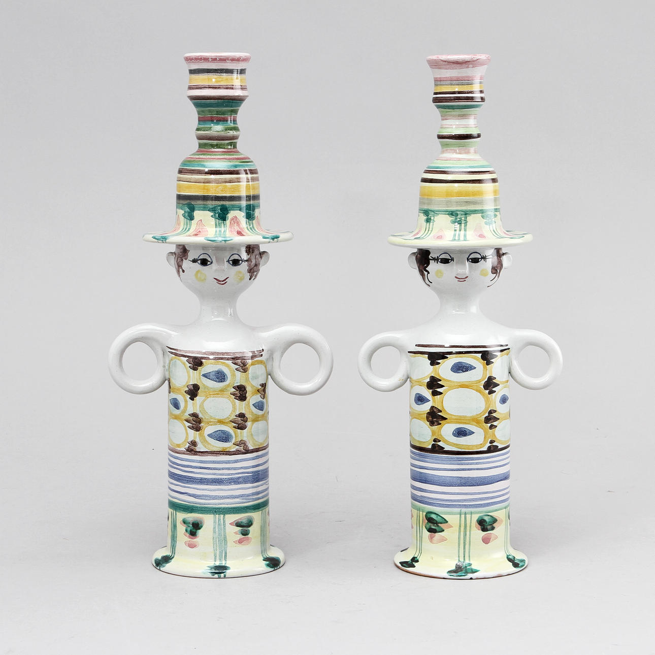 LJUSSTAKAR, ett par, keramik, Björn Wiinblad, 1972.