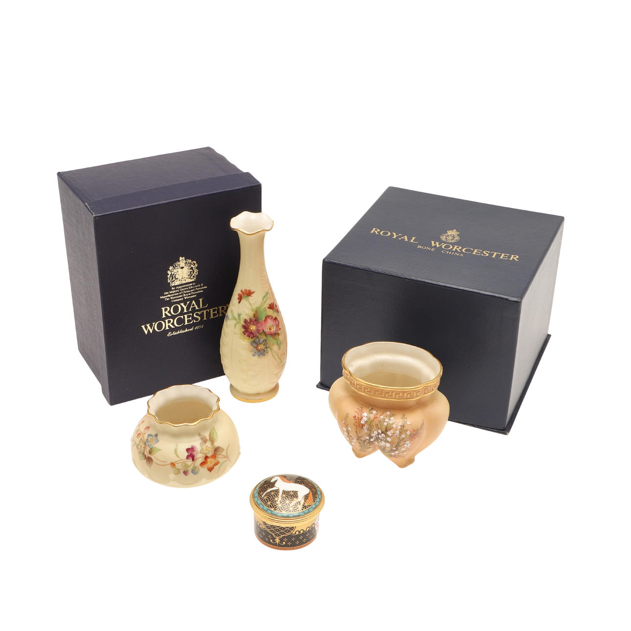 ROYAL WORCESTER VASE & OTHER ITEMS.