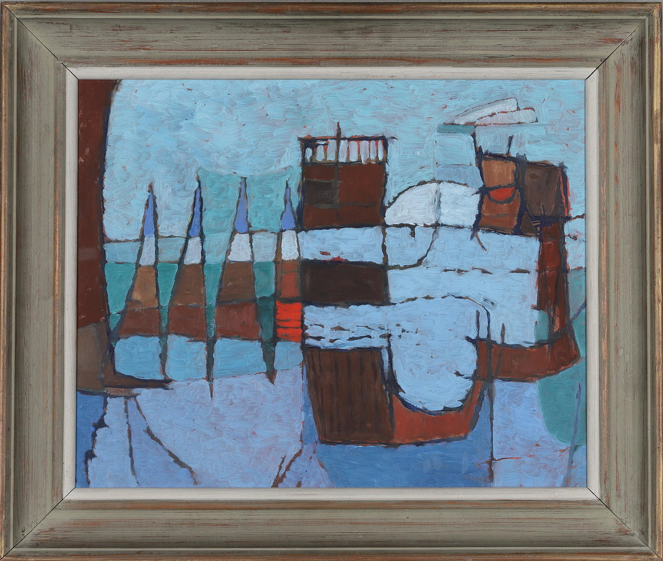 SUNE SKOTE. oil on panel, signed and dated 1985 on verso.