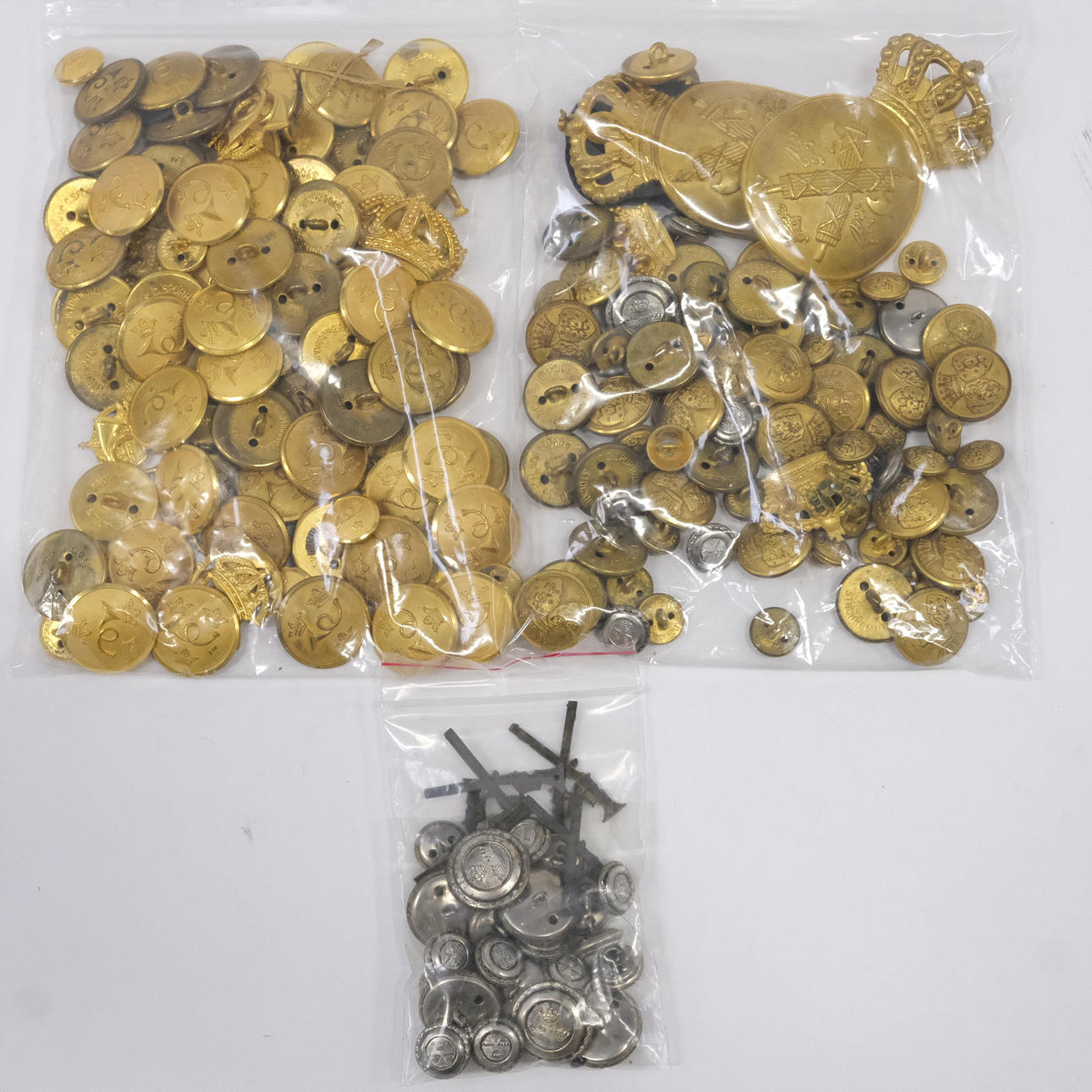 BUTTONS AND BADGES, BRASS.