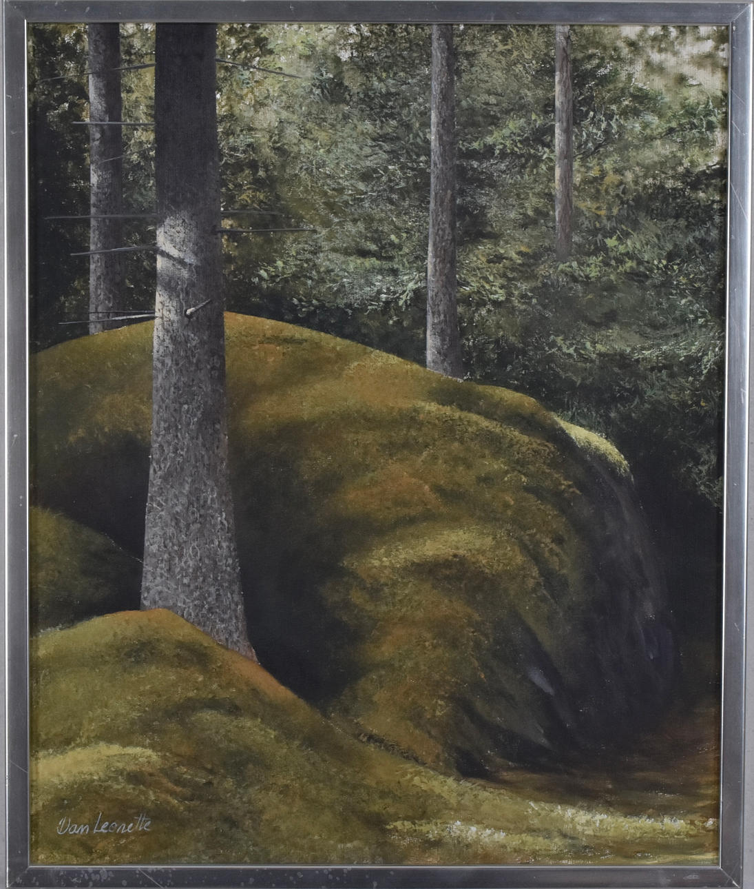 DAN LEONETTE. ÖLGEMÄLDE, IM WALD.