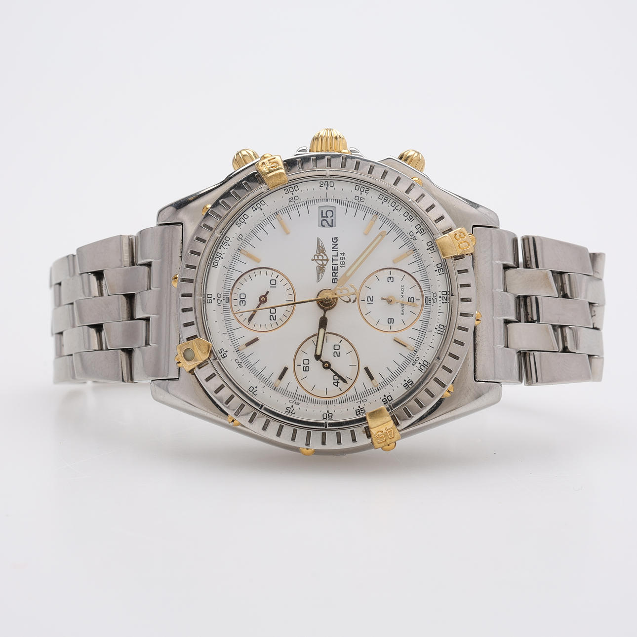 WRISTWATCH, STEEL, BREITLING, CHRONOMAT, AUTOMATIC ASSIGNMENT, 1990S.