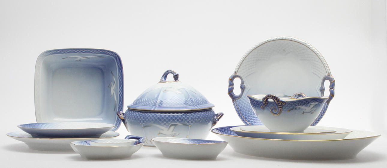 MATSERVIS, 34 delar, "Blå måsen", Bing och Gröndahl.