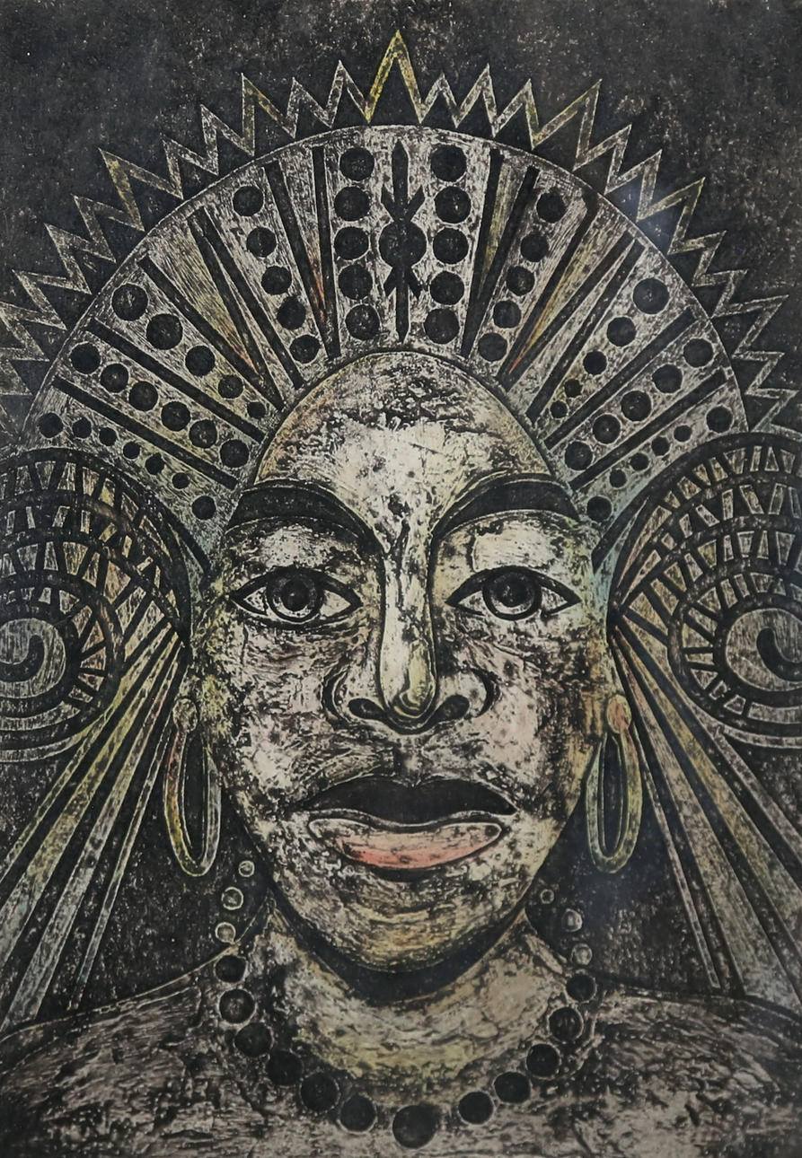 OIDENTIFIERAD KONSTNÄR. woodcut, indistinctly signed.