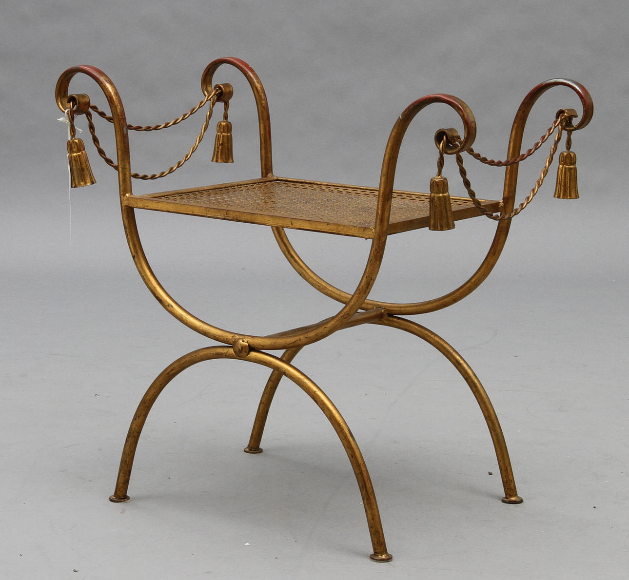 TABURETT, bronserad metall, 1900-talets början.