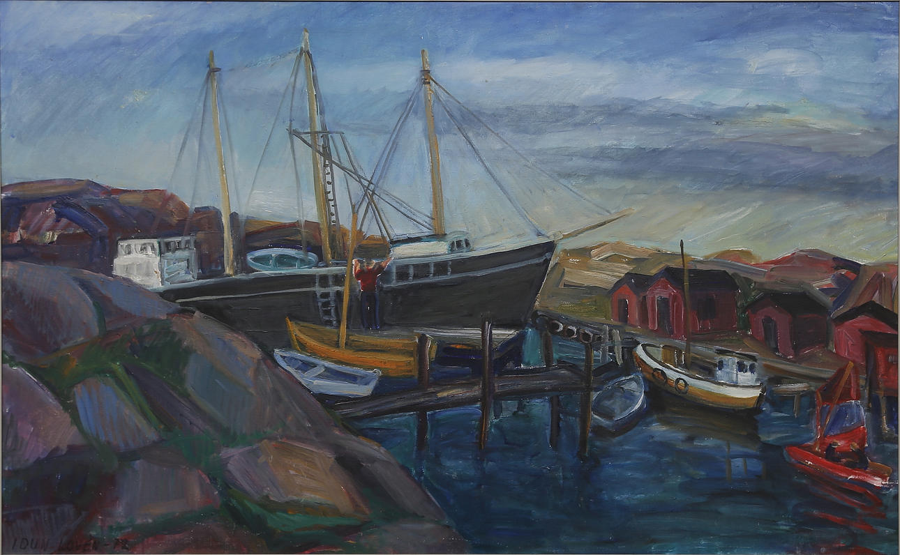 IDUN LOVÈN. Segelbåtar. Olja på duk. Signerad och daterad -72.