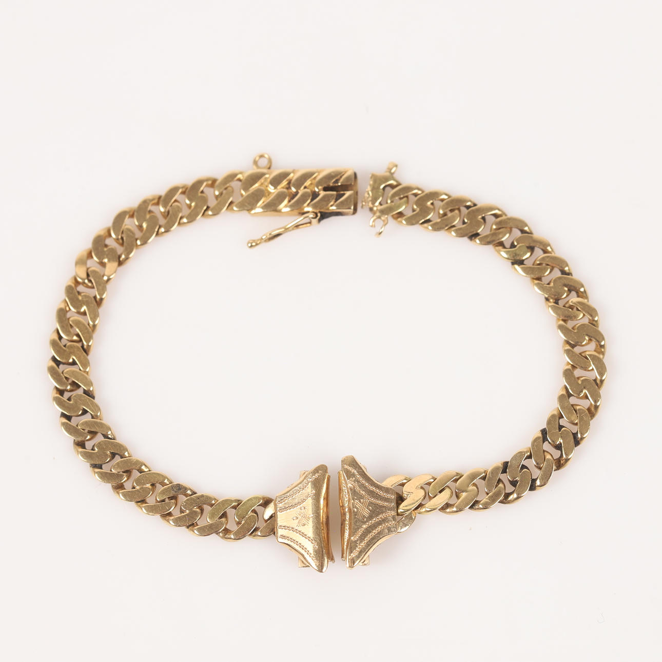 WATCH CHAIN, mangled armored chain, 18 K gold. Jewellery & Gemstones ...