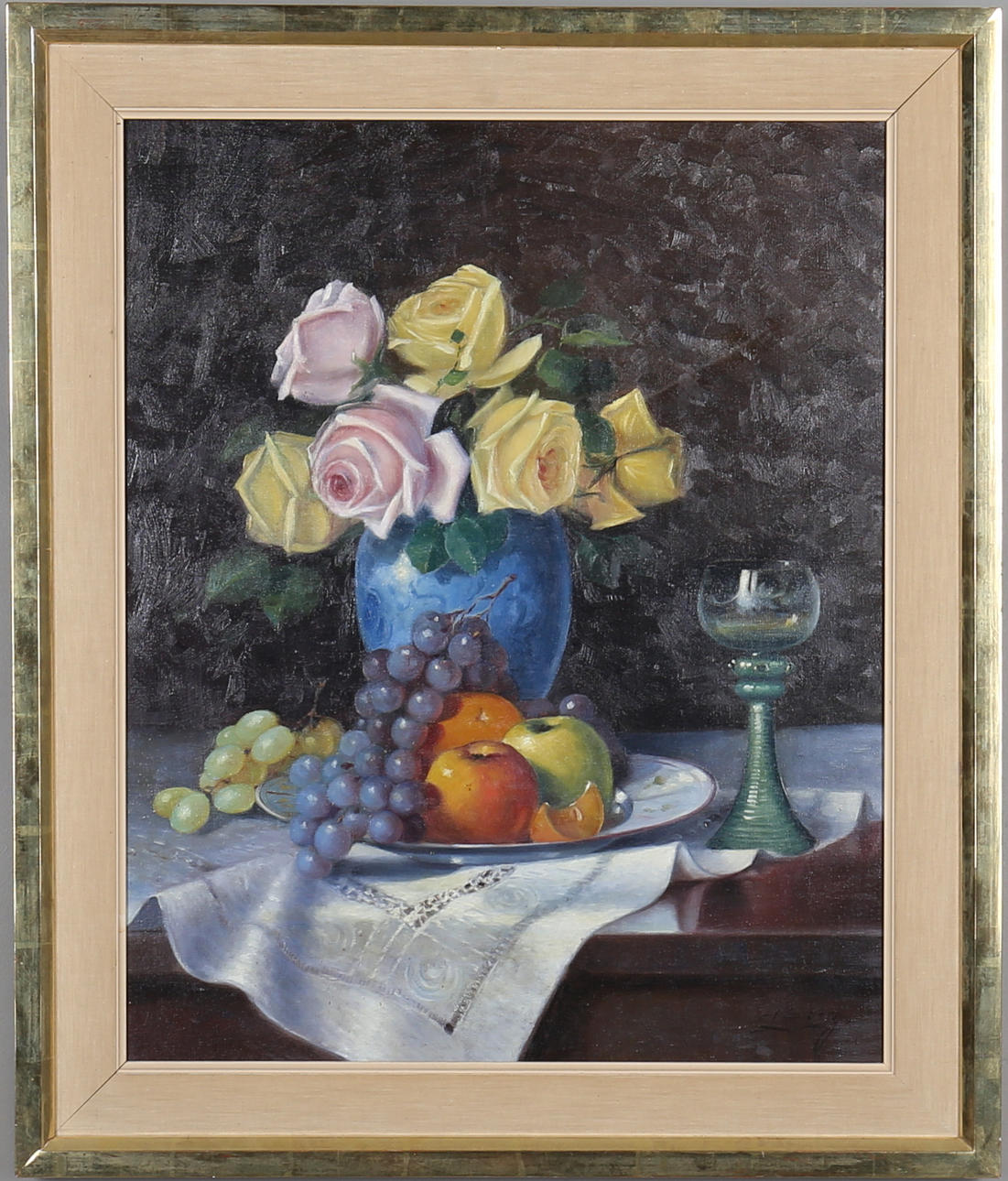 Unknown artist, oil on canvas, signed Borg.