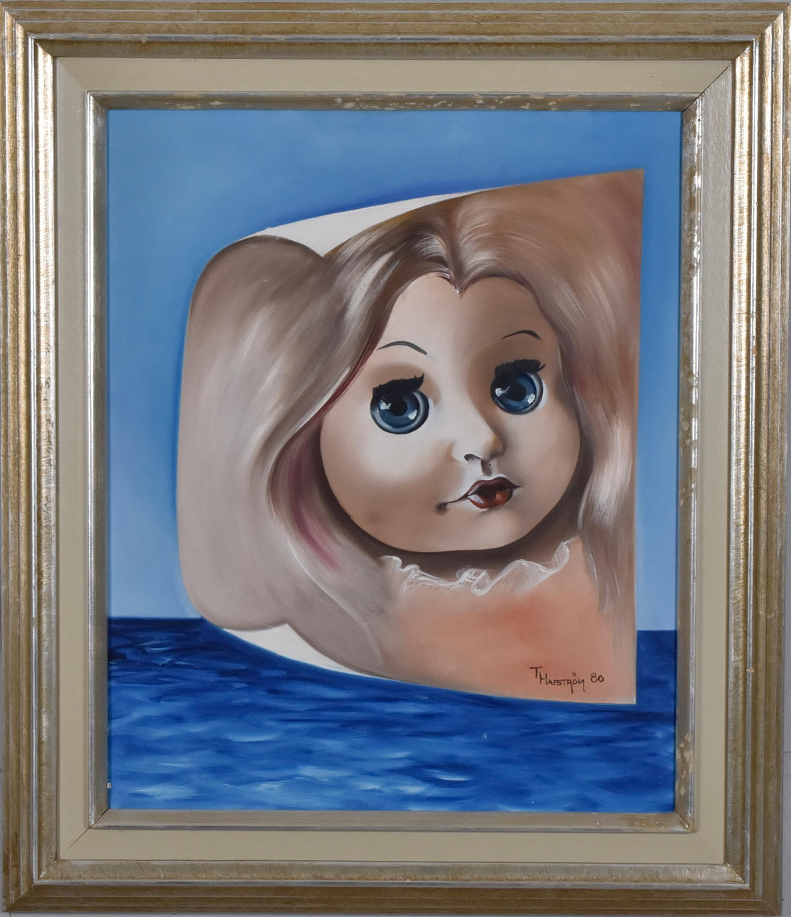 THOMAS HAFSTRÖM. OLJEMÅLNING, DOCKHUVUD.