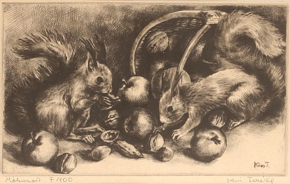 KISS TERÉZIA. Etching, signed and numbered.