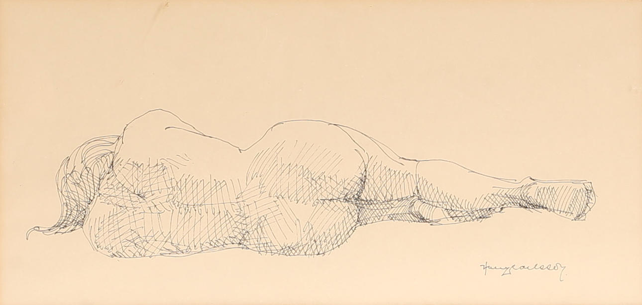 HARRY CARLSSON. Marker drawing, signed.