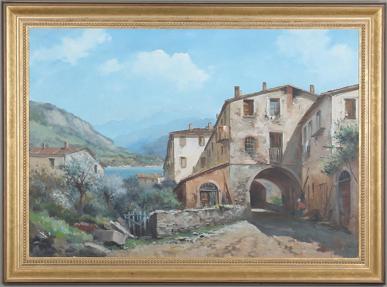 OIDENTIFIERAD KONSTNÄR, olja på duk , otydligt signerad.