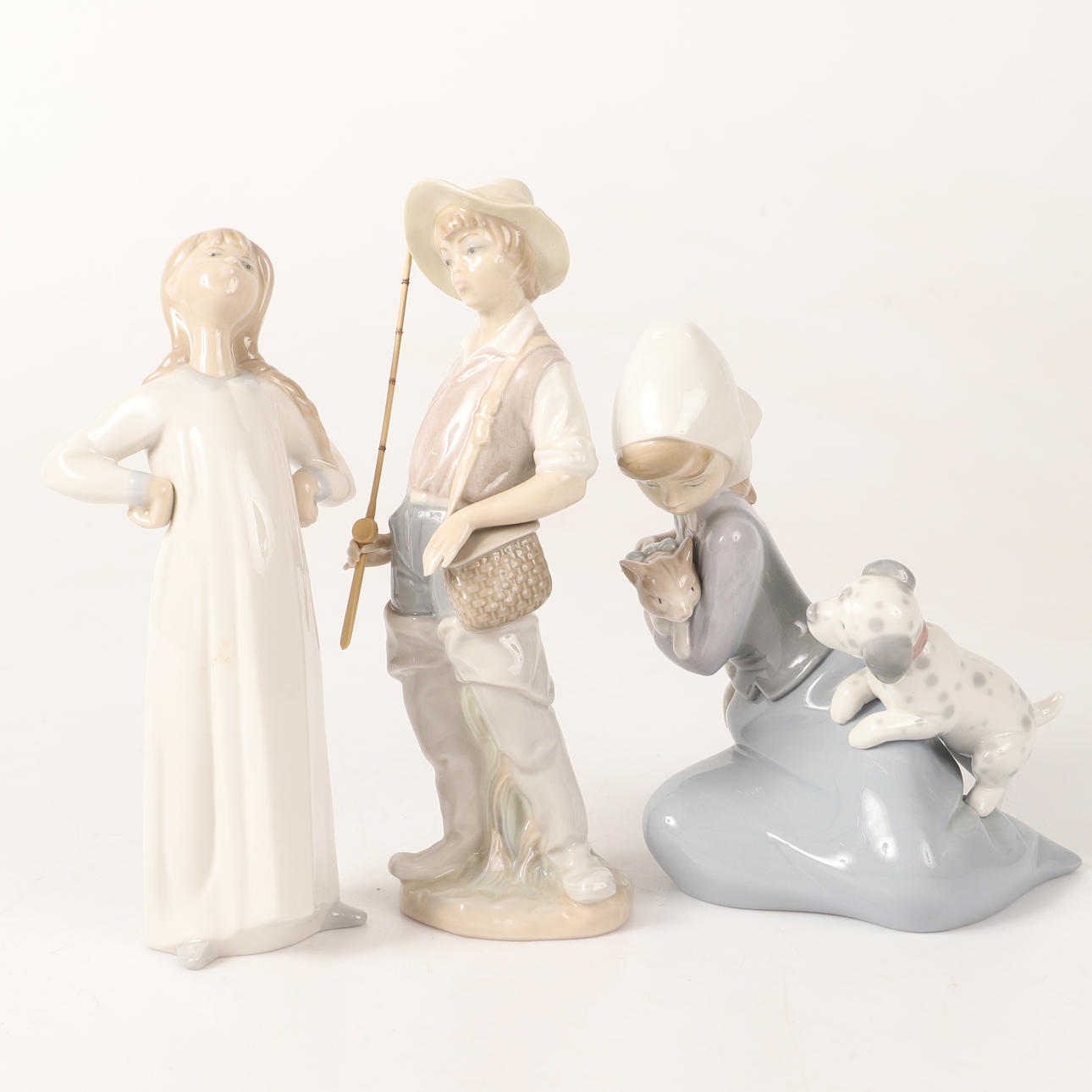 FIGURES, 3 kpl, posliini, Lladro.