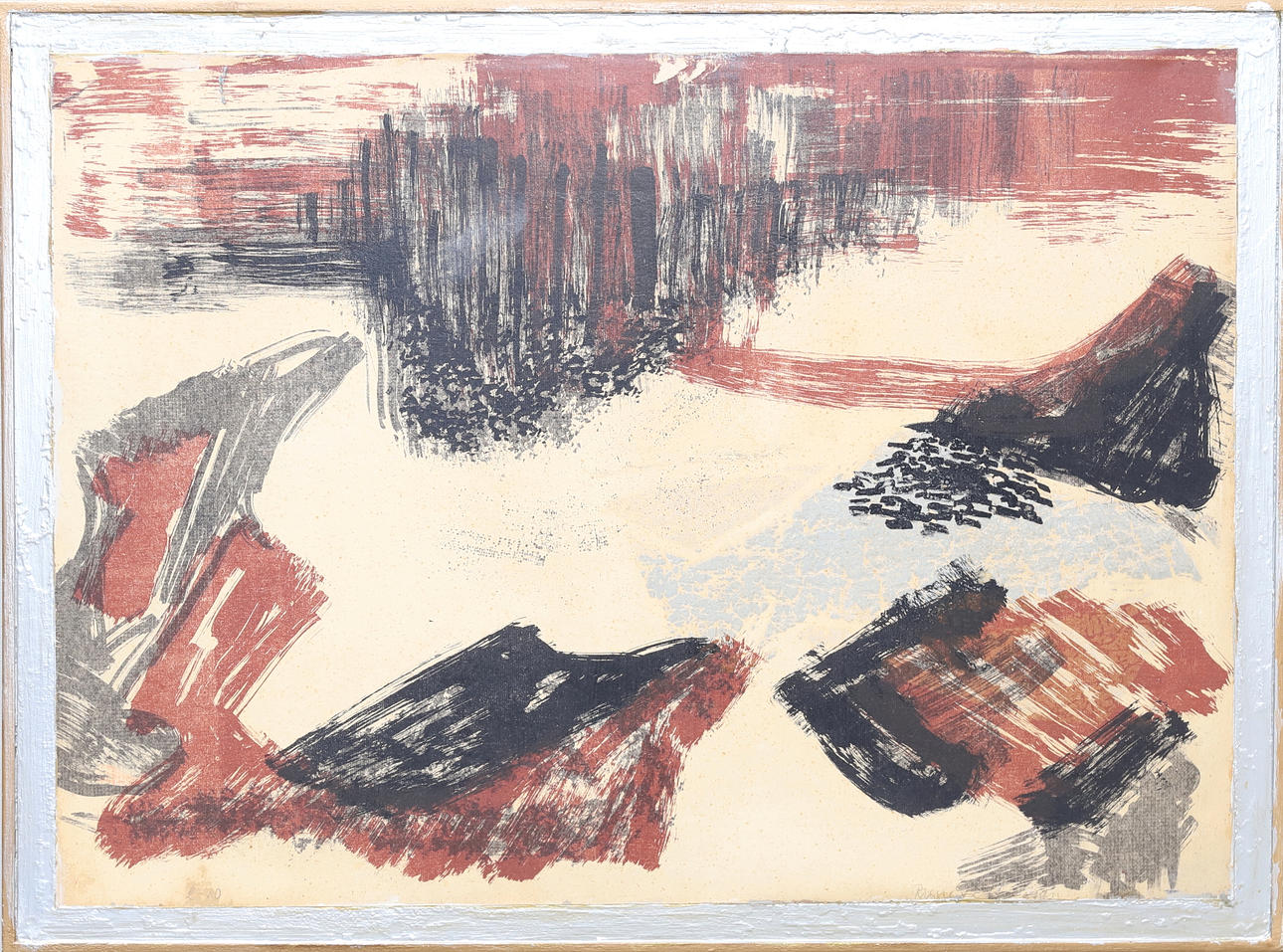 RUNE PETTERSSON. Abstract composition, woodcut pasted on panel, signed and numbered 2/10.