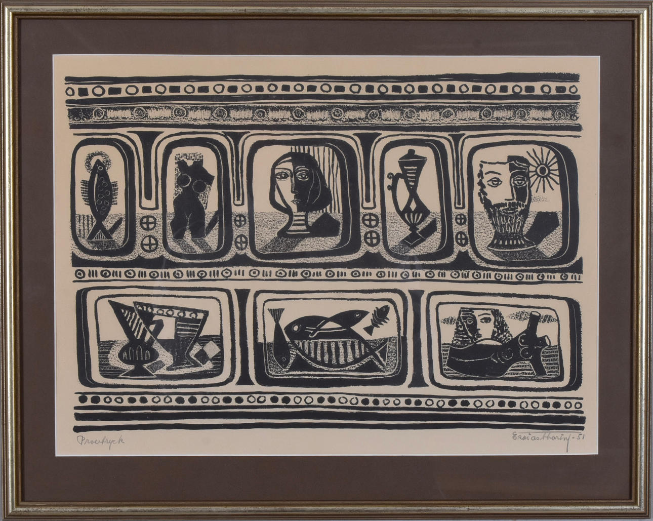 ESAIAS THORÉN. LITHOGRAFIE, GESICHTER.