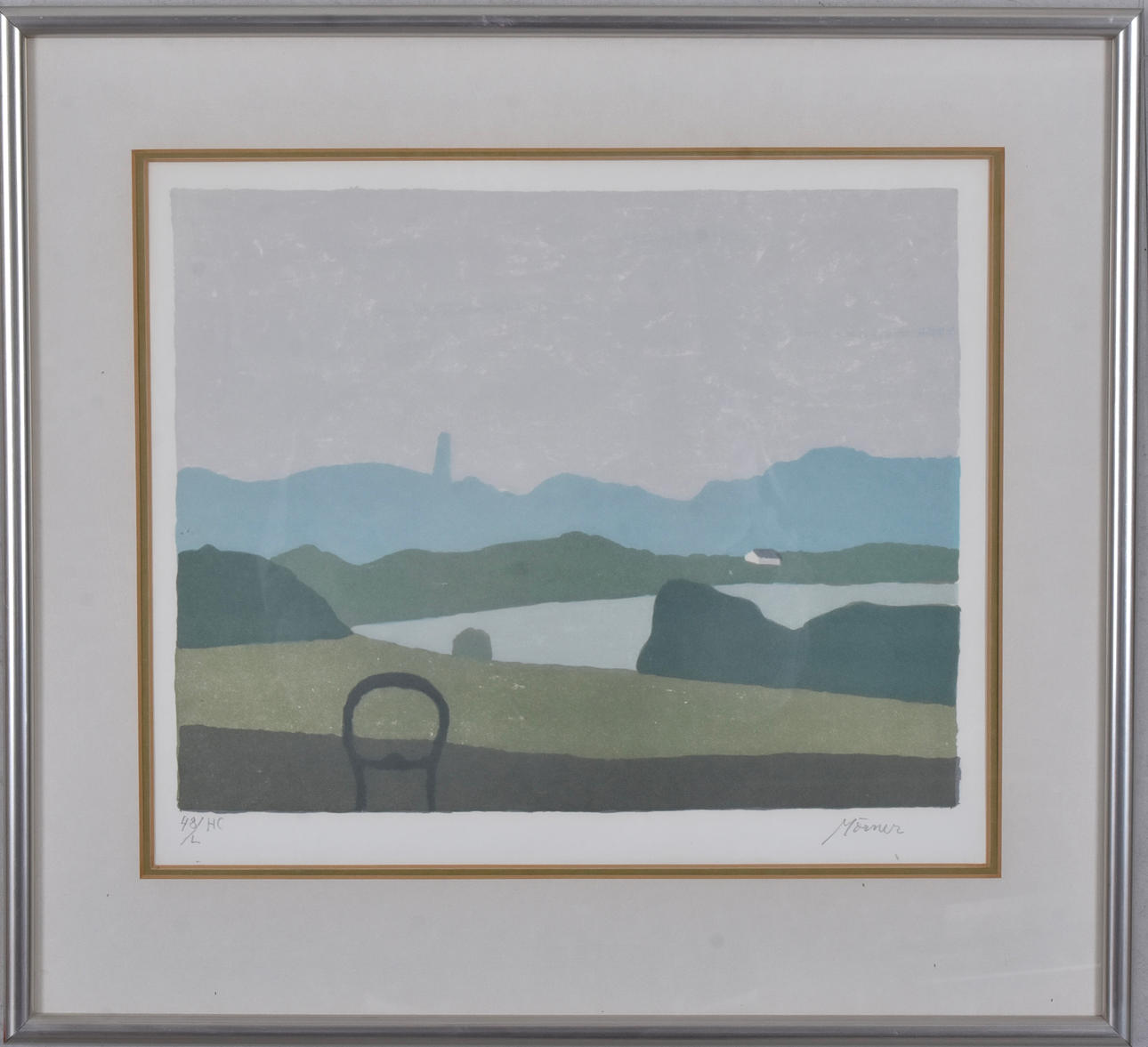 STELLAN MÖRNER. COLOR LITHOGRAPHY, LANDSCAPE TOREKOV.