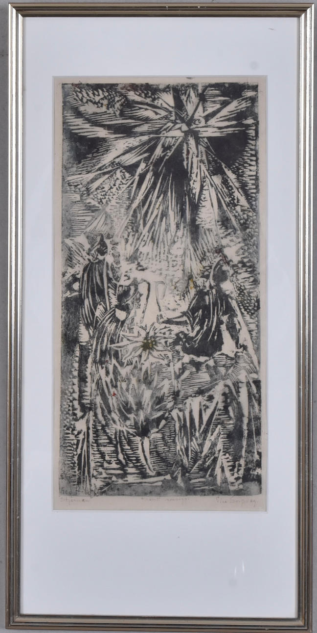 ELIN SVIPDAG. WOODCUT/MONOTYPE, THE STAR.