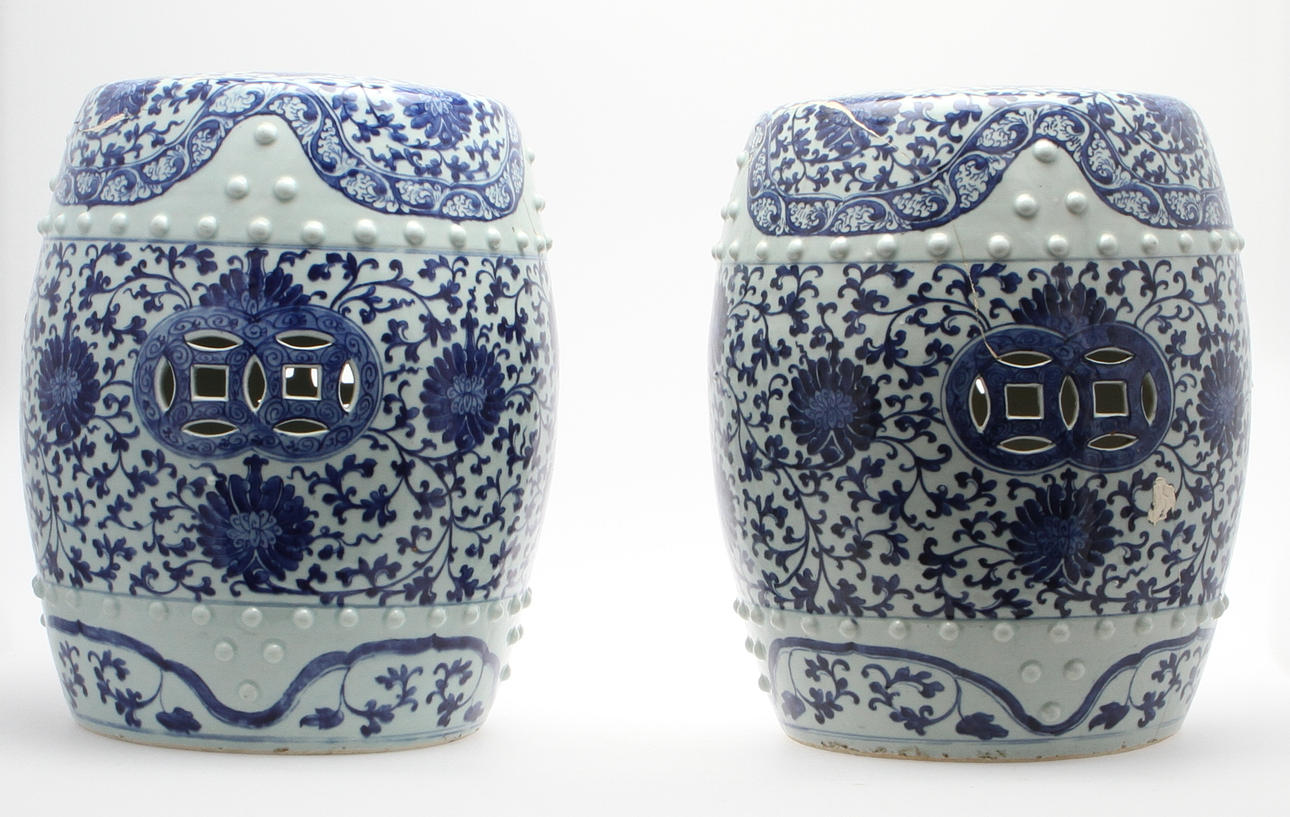 TRÄDGÅRDSPALLAR, ett par, porslin, Kina, 1800-tal.