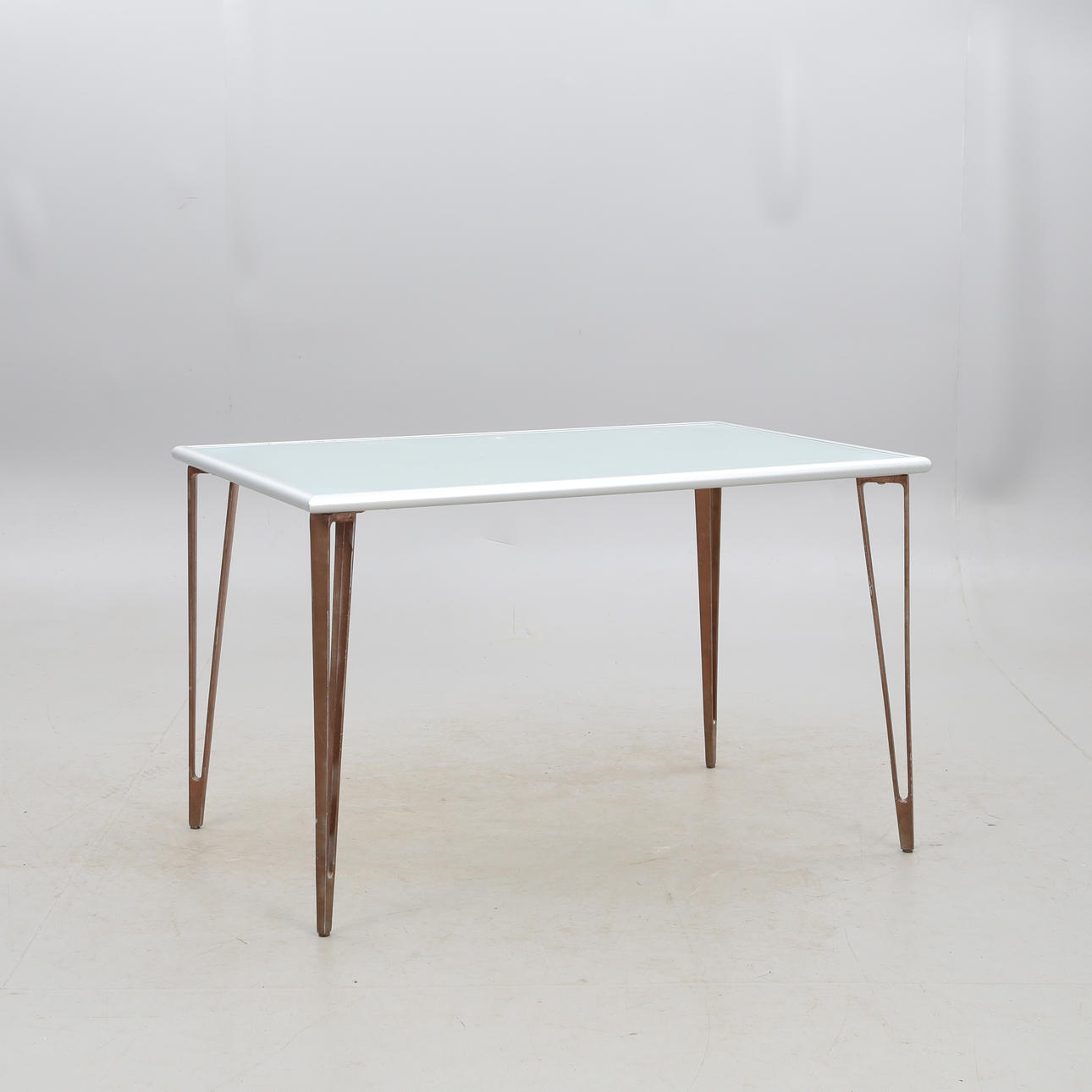 DINING TABLE, glass plate/metal frame, Ikea.