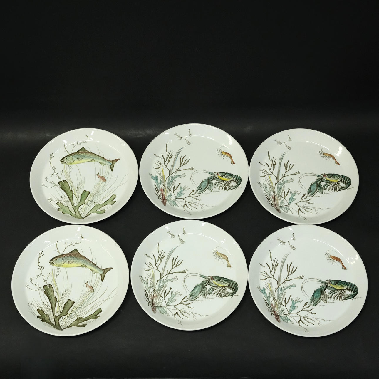 JOHNSON BROS, ENGLAND 6 FISH PLATES.