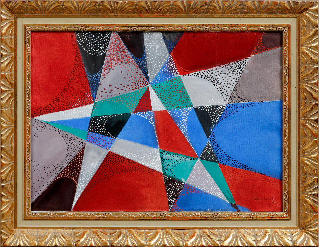 OIDENTIFIERAD KONSTNÄR. Composition, watercolour, signed.