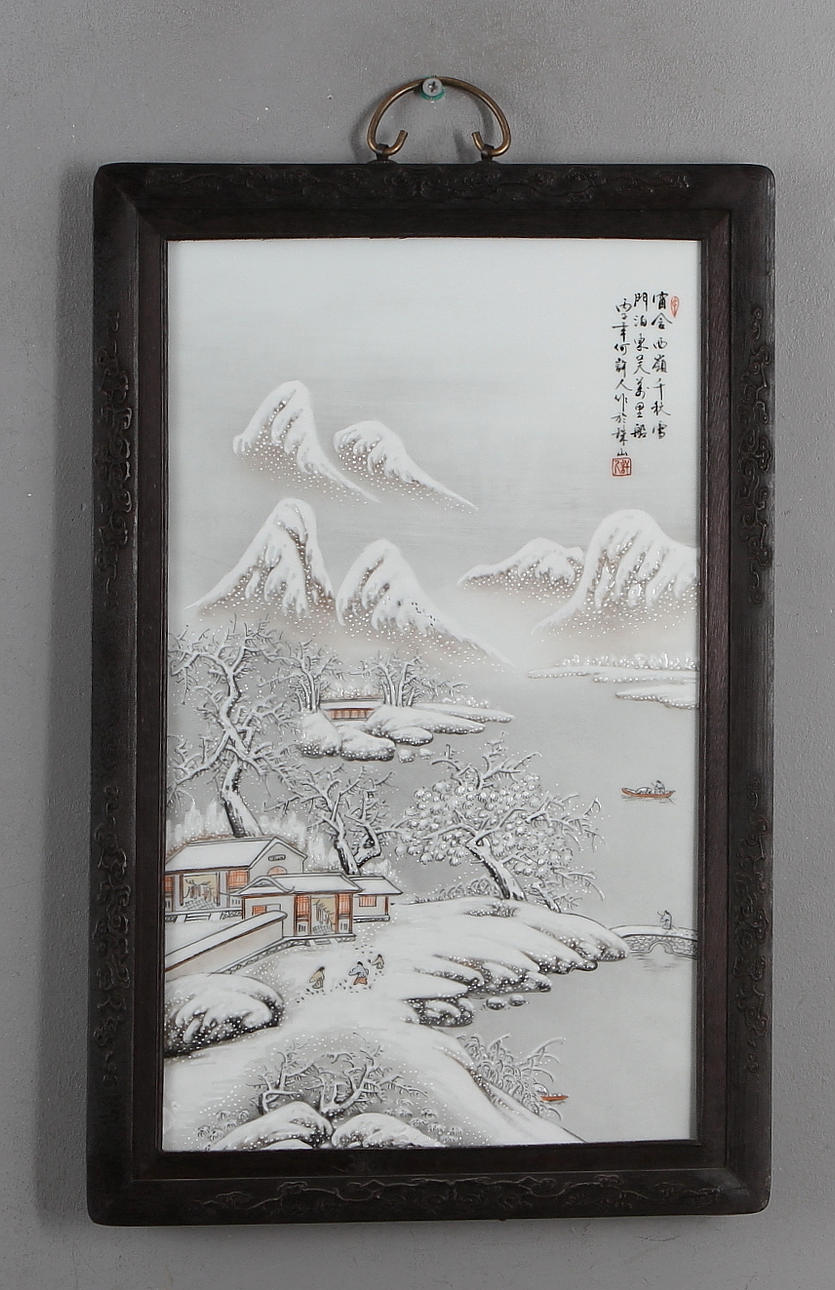 VÄGGPLAKETT, porslin, Kina.