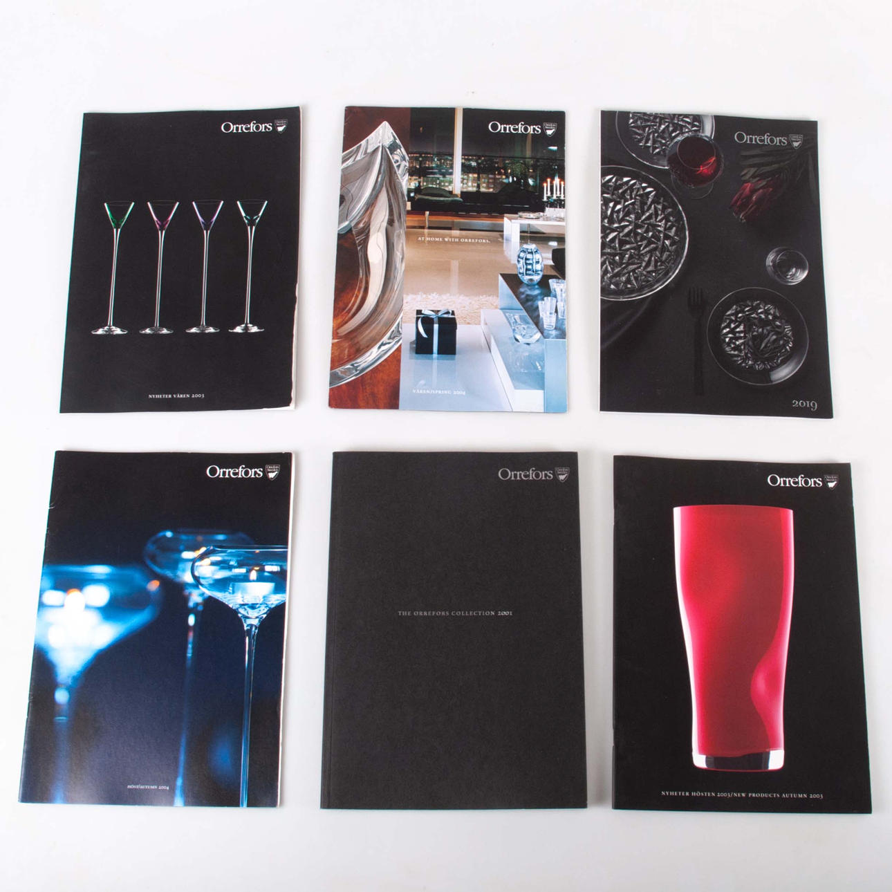 PRODUCT CATALOGUES, Orrefors, 6 pieces.