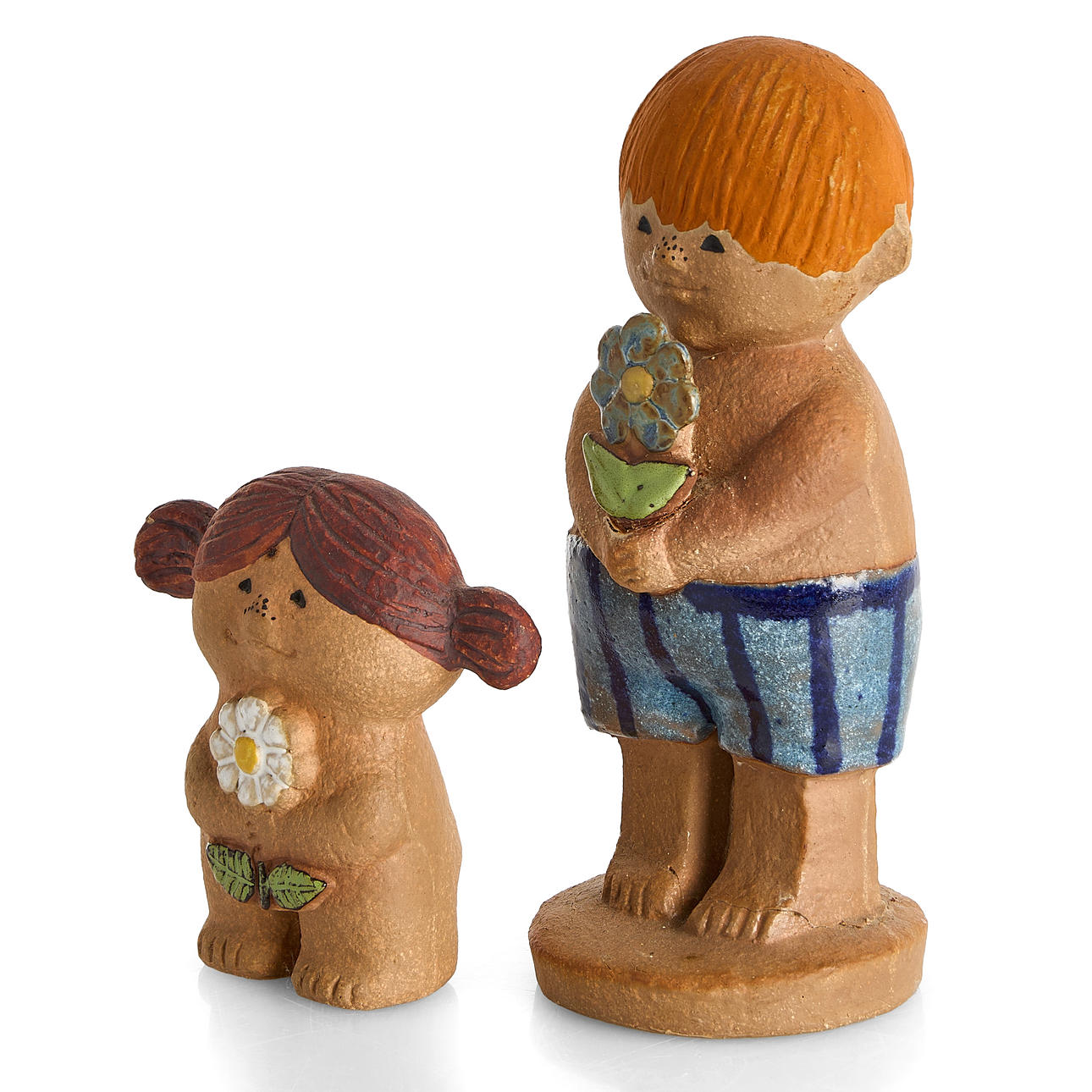 LISA LARSON (1931-2024). Two large Adam and little Eva figurines