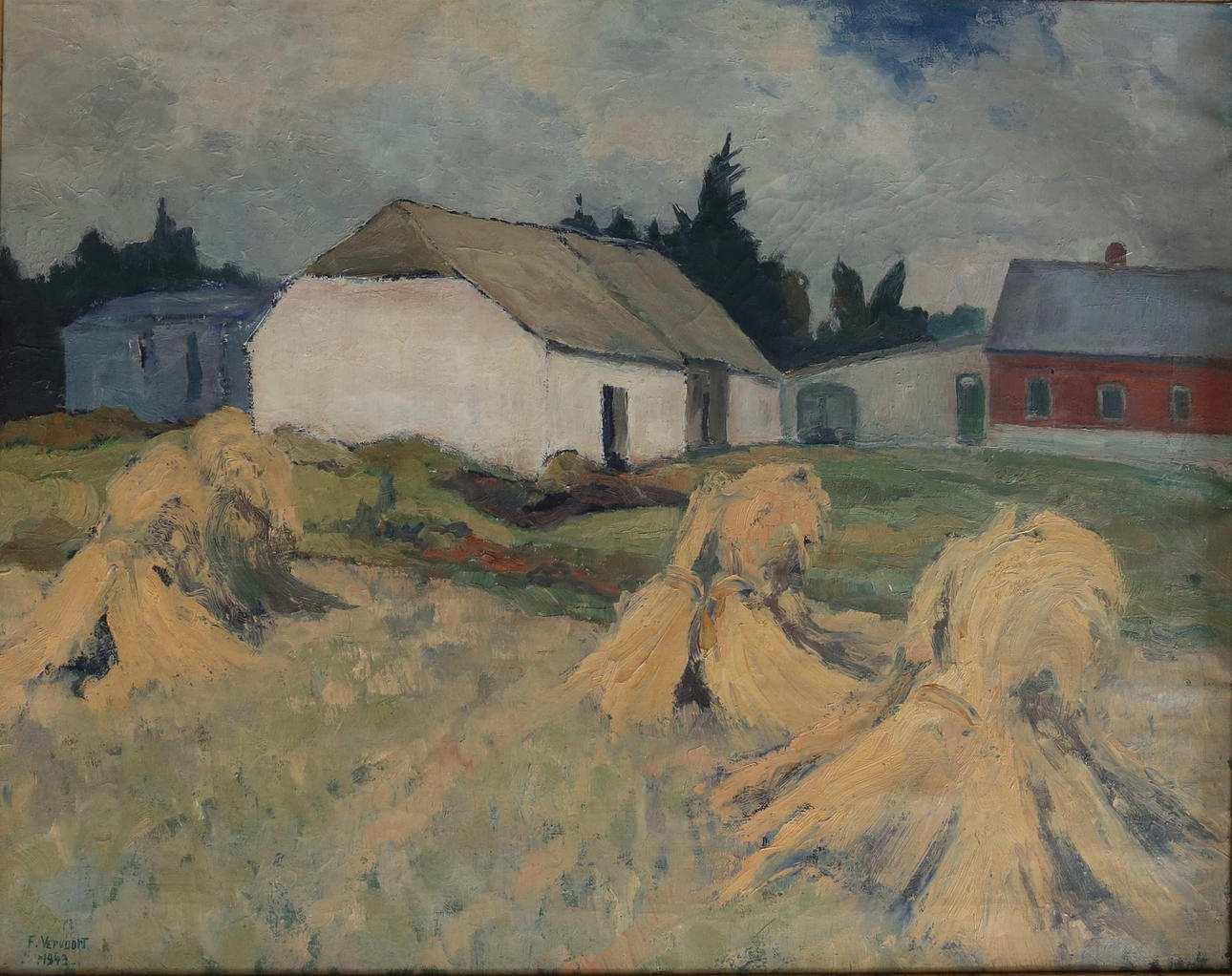 F. VERVOORT. "GÅRDHUS MED HØHUS".