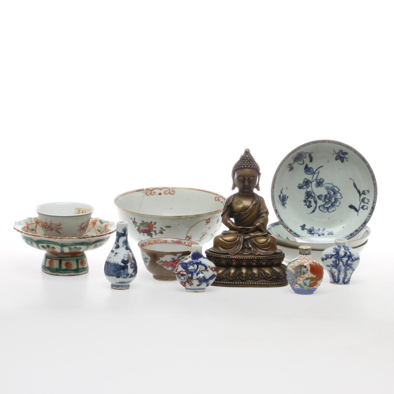 PARTI PORSLIN & BRONS, 12 delar, Kina.