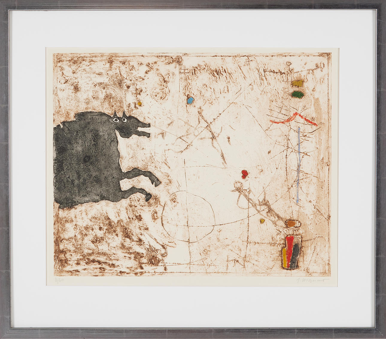 JAMES COIGNARD. Composition, carborundum etching, signed, numbered 3/60.