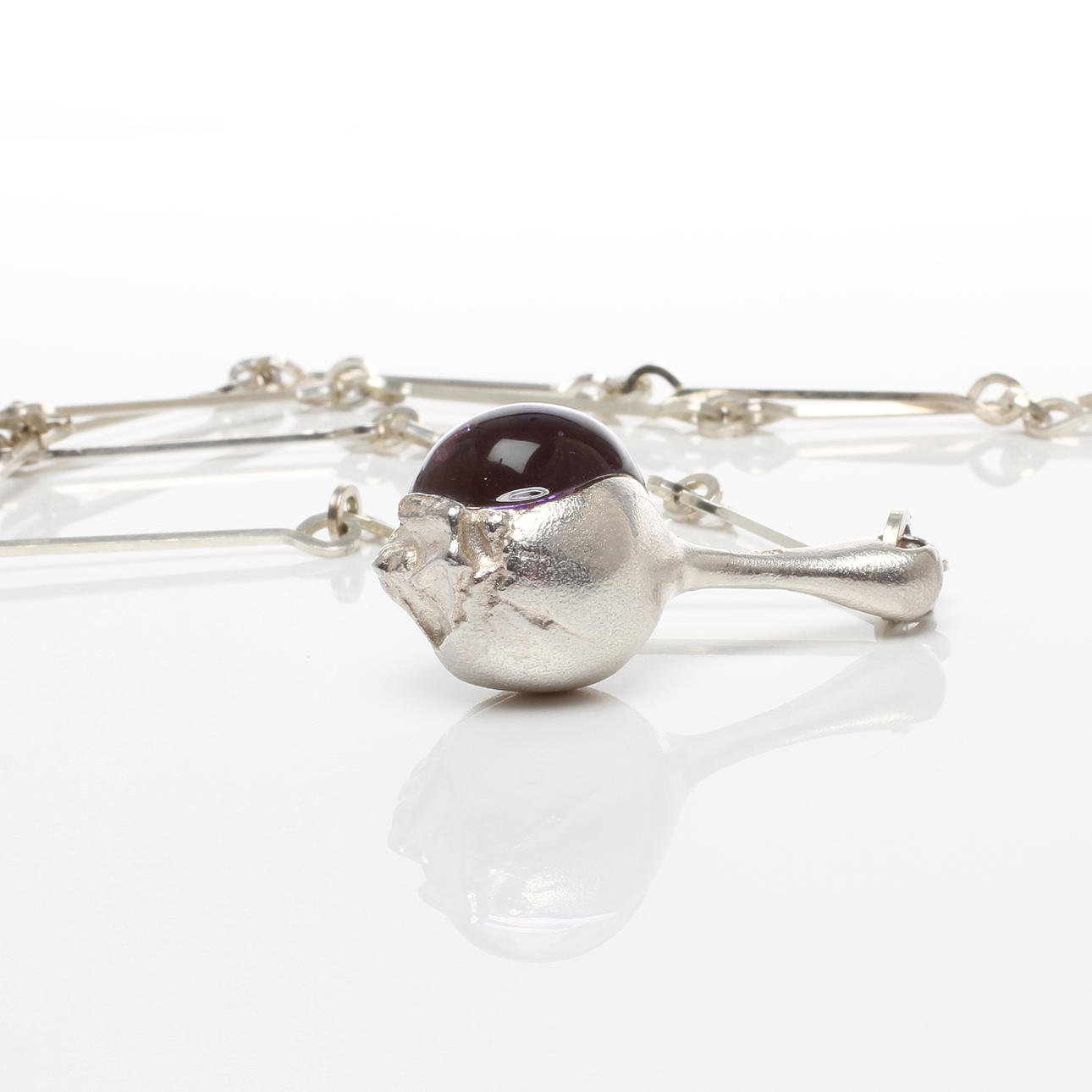 HALSSMYCKE, silver och akryl, "Nectaris", Björn Weckström, Lapponia, Finland, 1978.