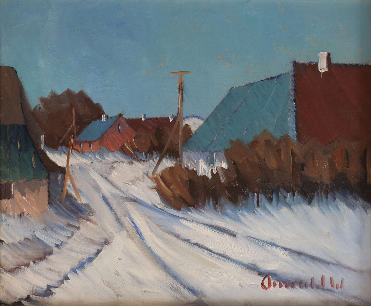 ARNOLD WILLIAM PEDERSEN. "VINTER I LANDSBYEN".