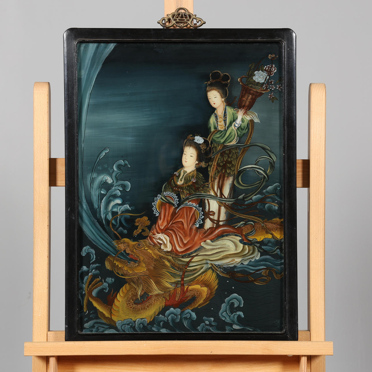 OKÄND KONSTNÄR. MIXED TECHNOLOGY ON BOARD, Asia, 20th century.