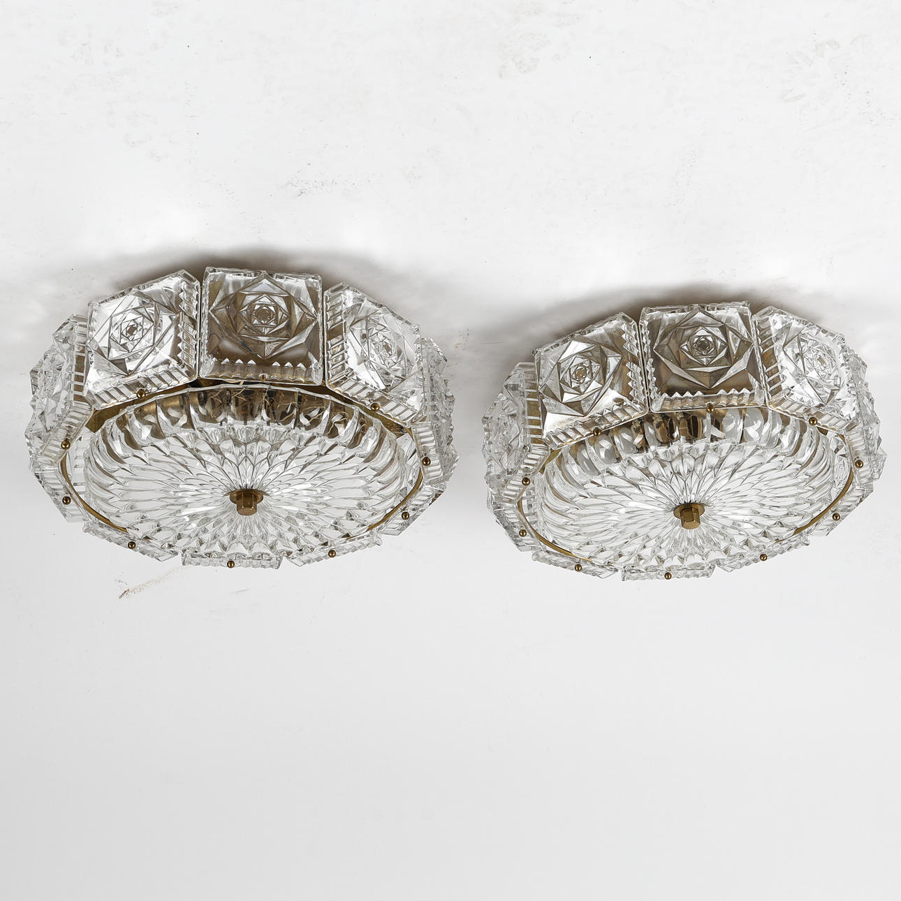 CEILING LIGHTS, ceiling lights, a pair, glass, metal, Boréns AB, Borås.