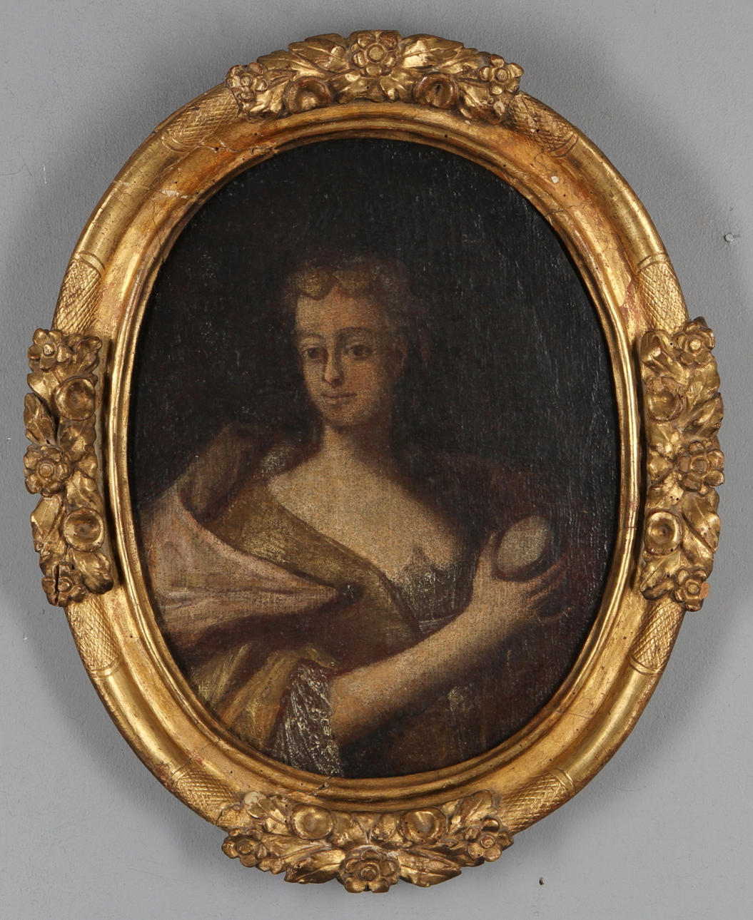 OKÄND KONSTNÄR. Kvinnoporträtt, olja på duk, 1700-tal.