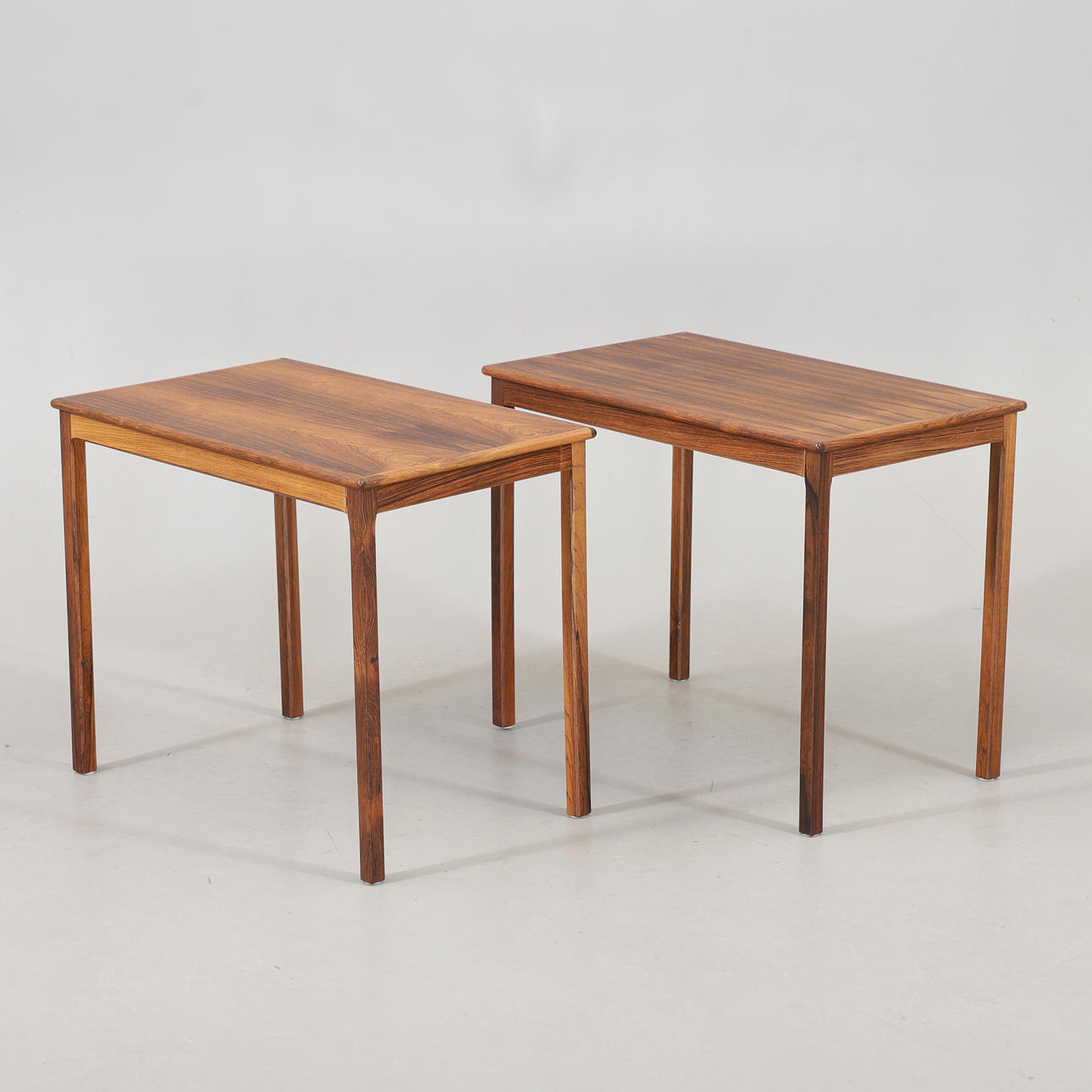 A pair of jacaranda side tables, 1960s/1970s.
