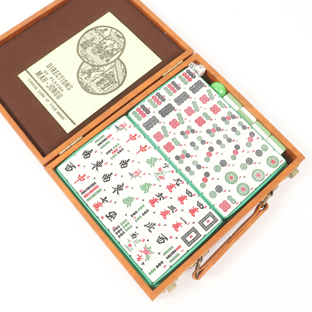 MAHJONGSPEL, tiles in a case, 20th century.