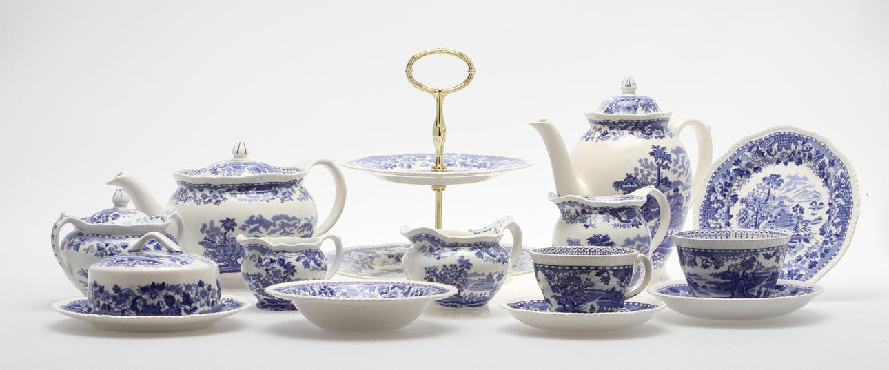 FRUKOSTSERVIS, 66 delar " Seaforth", Woods Burslem, England.