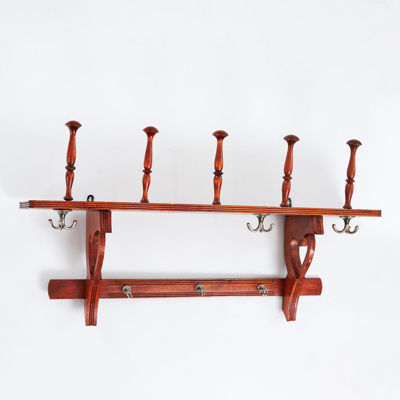 HAT SHELF. 18/1900 century, cut decor, birch.