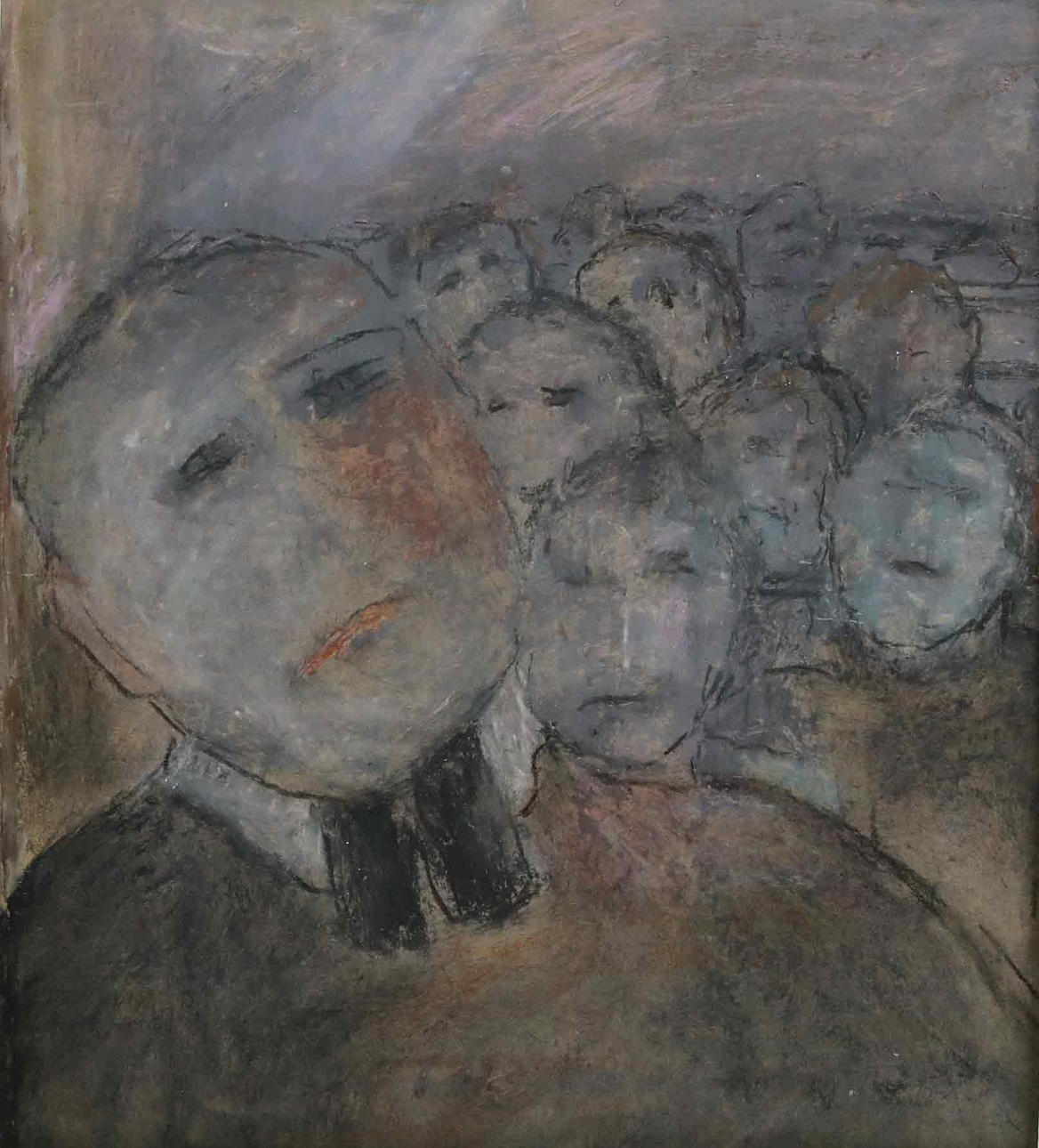 RAIJA TUULI. watercolor, figural composition, signed.